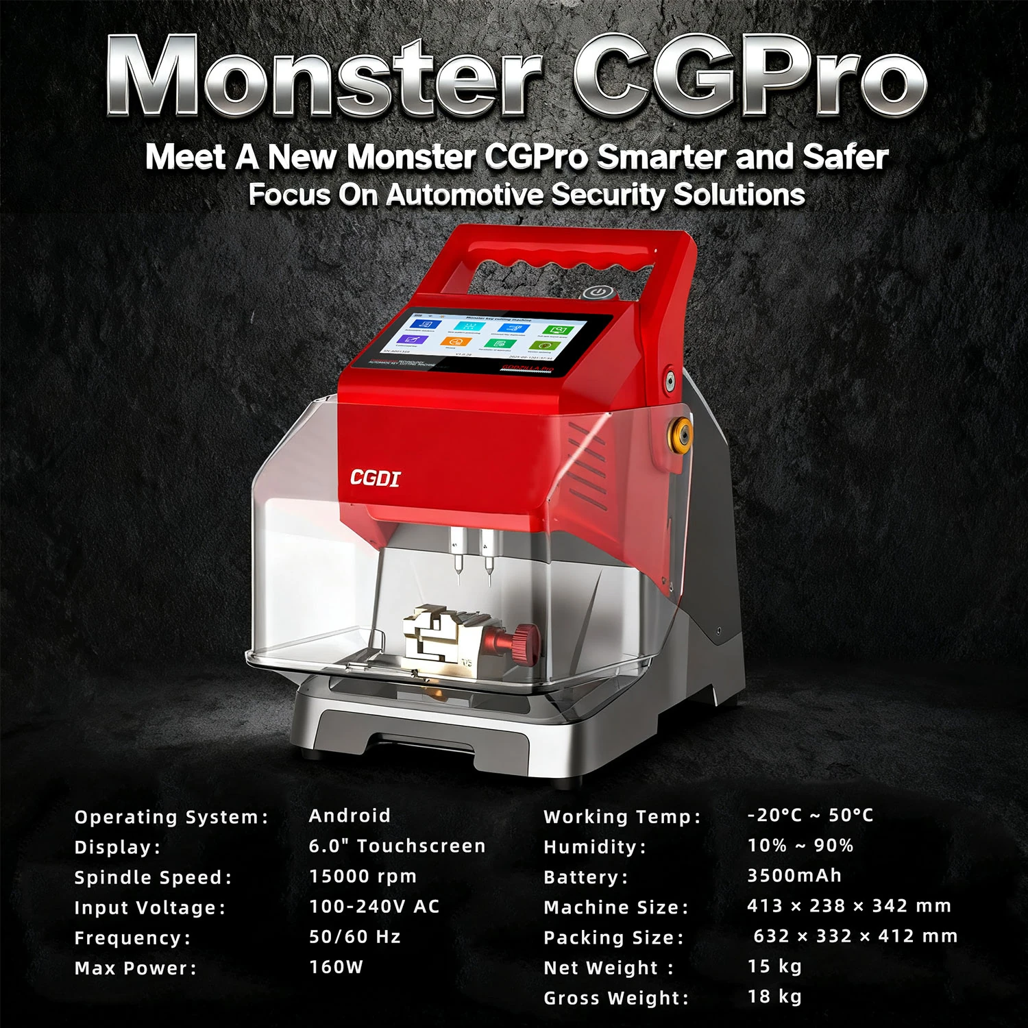 CGDI Monster G08 automatic key cutting machine official product view