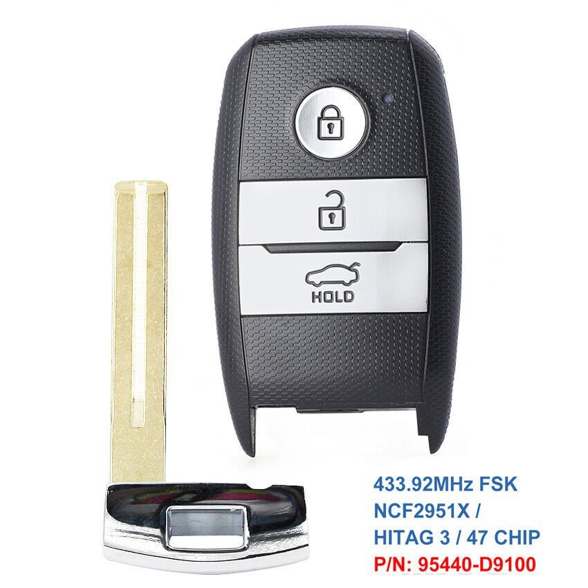 KIA Sportage GT Line 2016-2018 Smart Remote Key 3 Buttons 433MHz Transponder 95440-D9100